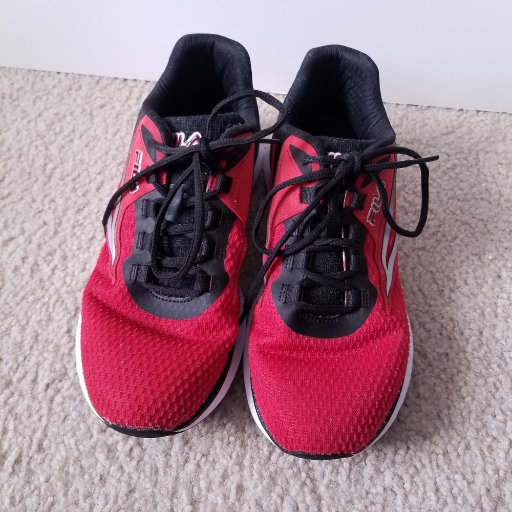 Men's FILA Red and Black Tennis Shoes - Picture 2 of 16